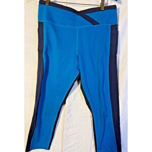 Avia Workout Leggings Womens Plus XXL 20 Blue Slimming Crop Athleisure Sporty